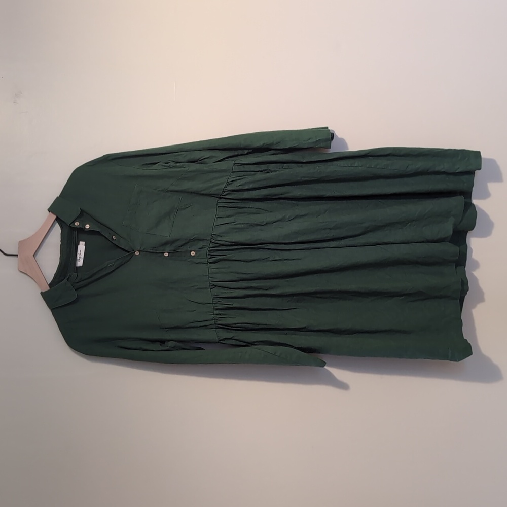 Magic Linen Dress, Medium, Green